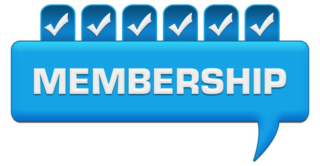 Membership Blue Comment With Tick Mark On Top 