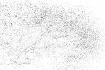 Distressed black texture. Dark grainy texture on white background. Dust overlay textured. Grain noise particles. Rusted white effect. Grunge design elements. Vector illustration, EPS 10.