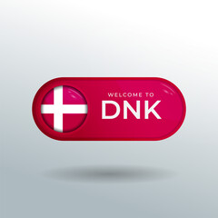 3D Label and Location Pointer Flag Nation of Denmark with Glossy Reflection