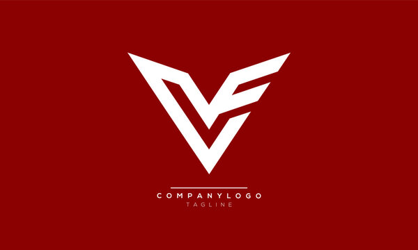 VF initials monogram letter text alphabet logo design