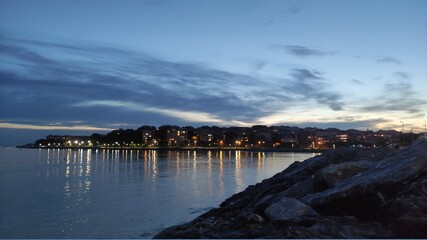 sunset over the lake