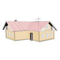 House, cottage, villa. Vector image on a white background.