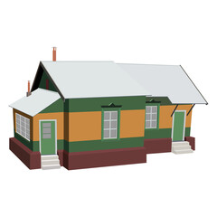 House, cottage, villa. Vector image on a white background.