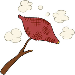 焼き芋のイラスト（アウトラインあり）