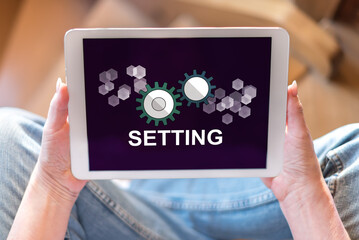 Setting concept on a tablet
