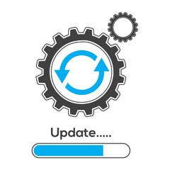 Update system icon. Concept of upgrade application progress icon for graphic and web design. Upgrade Update system icon. vector illustration