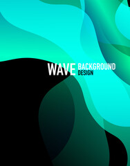 Vertical fluid gradient wave abstract background. Bright color waves in the dark. Vector Illustration For Wallpaper, Banner, Background, Landing Page