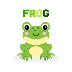 Coloring page outline of cartoon frog.
