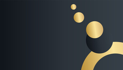 Black abstract background with golden lines. Black gold background overlap dimension abstract geometric modern. Elegant navy black gold background with overlap layer. Suit for business and corporate