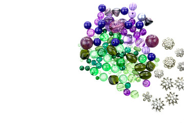 Jewellery findings of different kinds isolated on a white background.