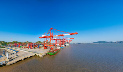 Fototapeta na wymiar Yangshan deep water port, Zhoushan City, Zhejiang Province, China