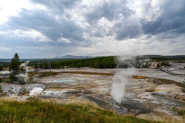 The Norris Geyser Basin in Yellowstone National Park, Wyoming