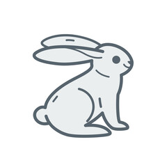 Cartoon hare, cute character for children. Vector illustration in cartoon style for abc book, poster, postcard. Animal alphabet - letter H.