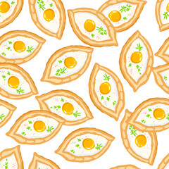 Seamless pattern with pizza