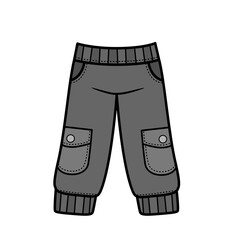 Sweatpants breeches with patch pockets color variation for coloring page isolated on white background