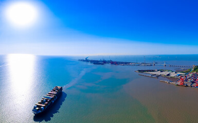 Yangshan deep water port, Zhoushan City, Zhejiang Province, China