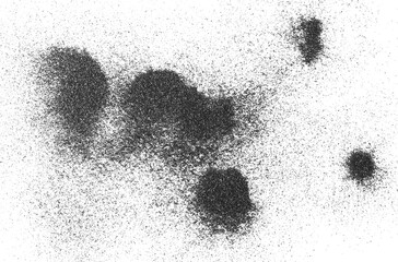 Black glitter dust, gunpowder isolated on white background and texture, top view