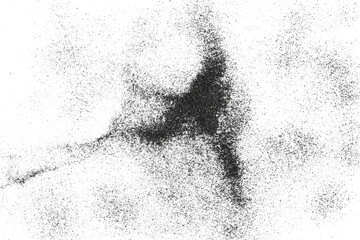 Black glitter dust, gunpowder isolated on white background and texture, top view