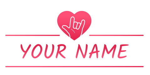 Obraz premium Heart Hand ILY