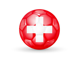 Obraz premium 3D soccer ball with the Switzerland national flag. Switzerland national football team concept
