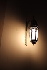 old lamp on wall