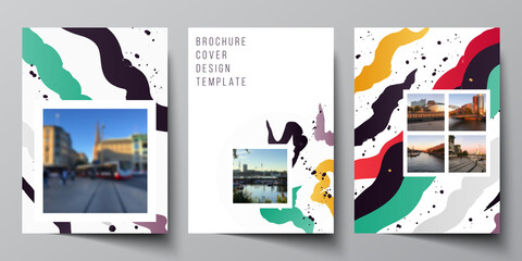Vector layout of A4 format cover mockups design templates for brochure, flyer layout, booklet, cover design, book design, brochure cover, agency, corporate, business, portfolio, pitch deck, startup.