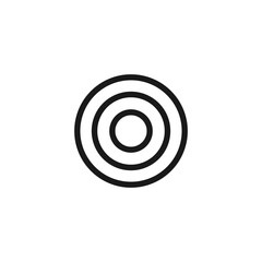 Target black icon. Goal line symbol. Marketing or business linear aim. Vector illustration isolated on white