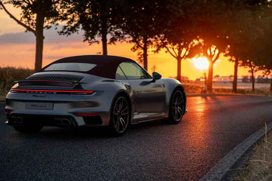 Porsche 911 Turbo S Cabriolet on the road