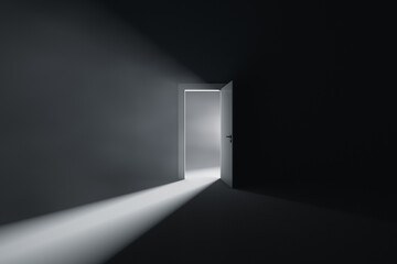 Open door to a room with bright light