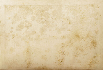 background of empty stained old paper, top view