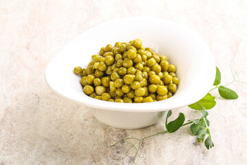 Marinated Green peas in the bowl