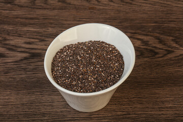 Seasoning chia seeds in the bowl