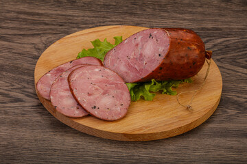 Smoked ham sausage with spices