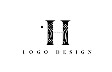 black and white H alphabet letter icon logo. Pattern design for company and business identity