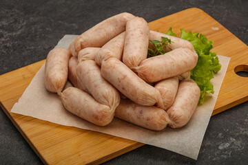 Raw natural chicken baby sausages