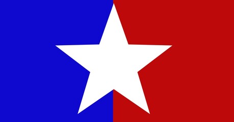 Obraz premium Composition of white star over red and blue of american flag