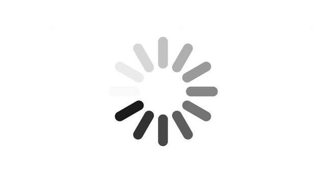 Loading circle animation in motion graphics on white background