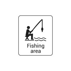 Fishing area sign vector icon isolated on white background. Leisure symbol modern, simple, vector, icon for website design, mobile app, ui. Vector Illustration