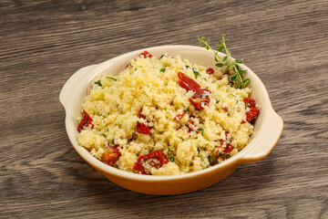 Vegetarian uisine - couscous with vegetables