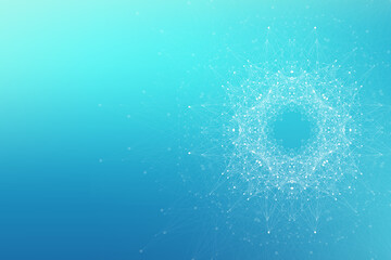 Big Genomic Data Visualization. DNA helix, DNA strand, DNA Test. Molecule or atom, neurons. Abstract structure for Science or medical background, banner, illustration