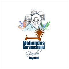 VECTOR ILLUSTRATION FOR INDIAN DAY GANDHI JAYANTI WITH TEXT GANDHI JAYANTI MEANS  GANDHI JAYANTI