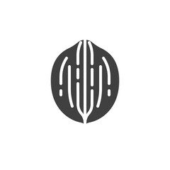Walnut shell vector icon
