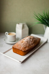 Breakfast. Carrot cake and espresso.