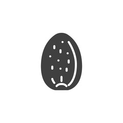 Almond shell vector icon