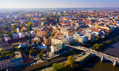 Fototapeta na wymiar Panoramic view of historical center of Kolin, Czech Republic
