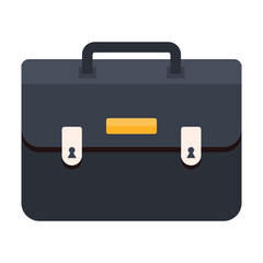 Briefcase vector flat icon, leather business bag
