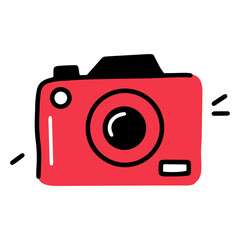 Linear camera icon in the hand drawn style