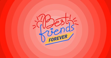 Composition of best friends forever text on red background