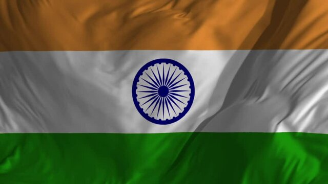 Indian flag video waving in wind. Realistic india Flag background. Looping Closeup 1080p Full HD