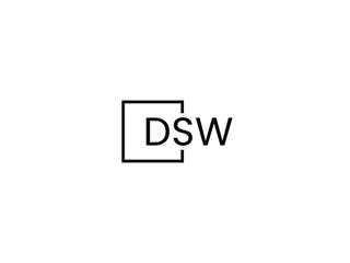 DSW letter initial logo design vector illustration